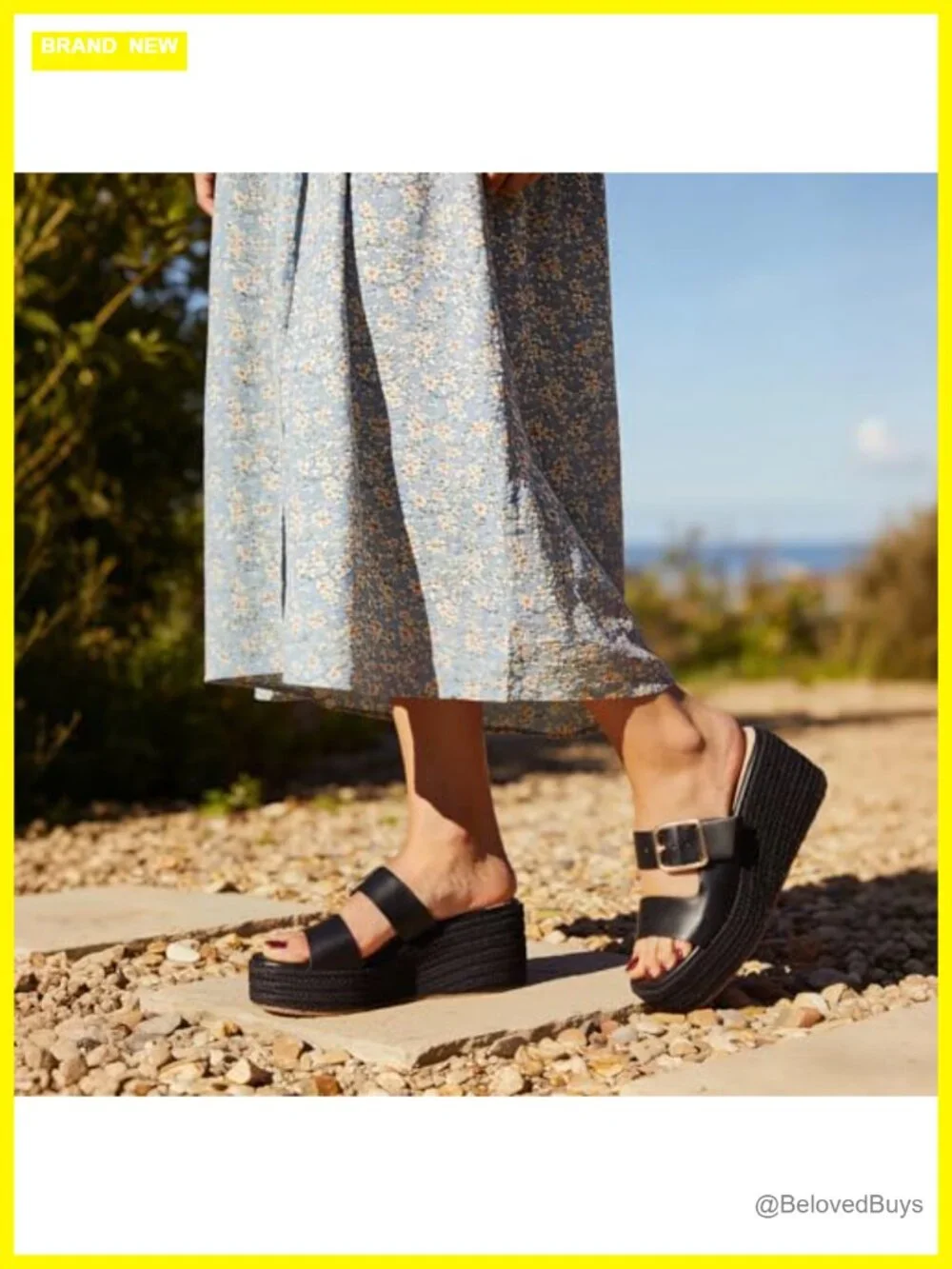 Women Platform Espadrille Wedges Sandals Slip On Open Toe Chunky Woven Heel
